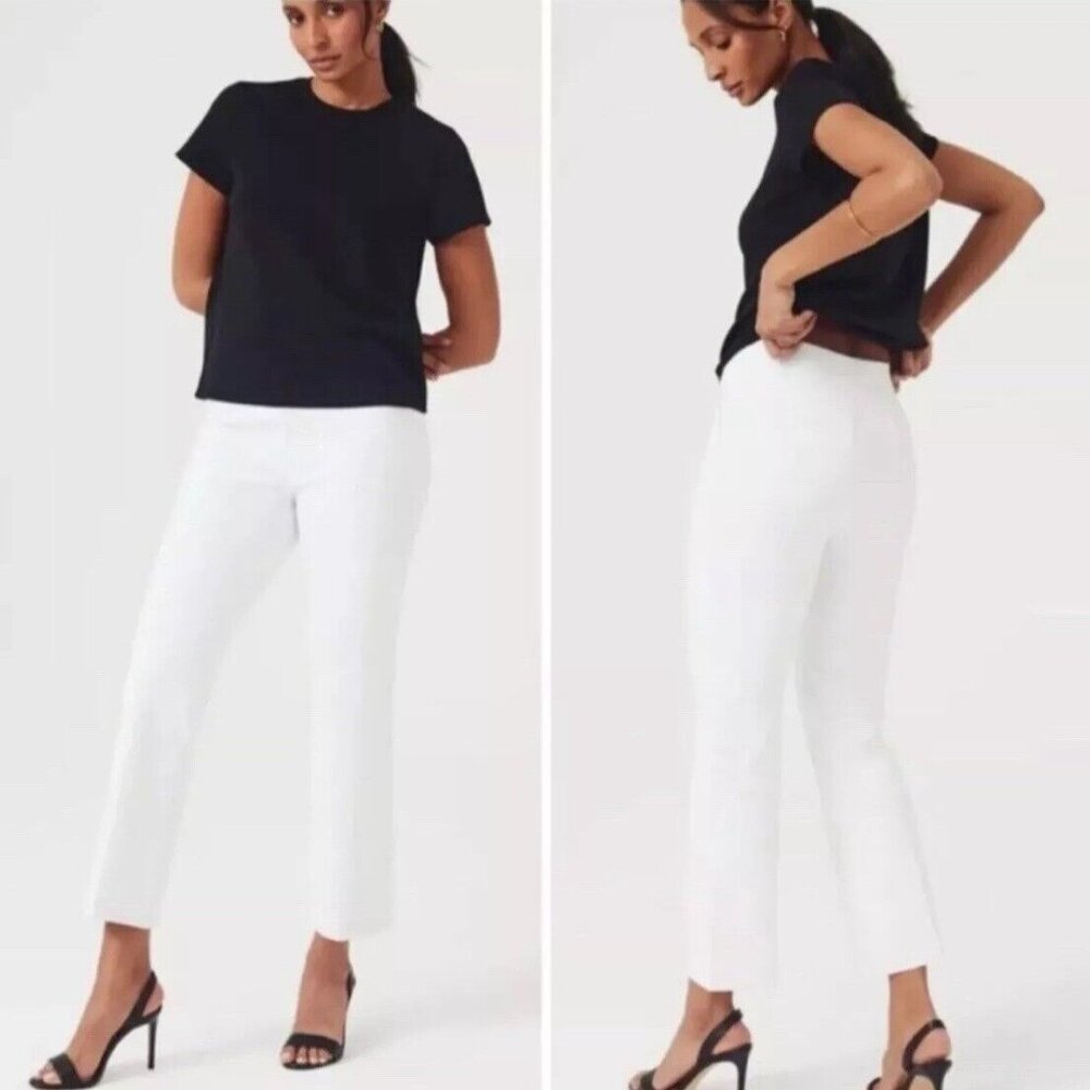 NWT Spanx Kick Flare Pull On Pants Classic White Size Extra Small